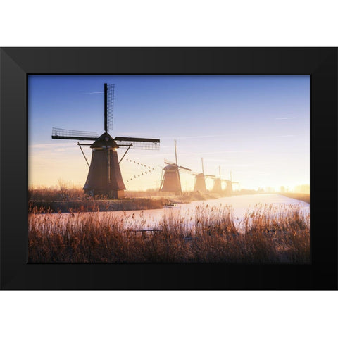 Kinderdijk 4. Black Modern Wood Framed Art Print by Pablo De, Juan