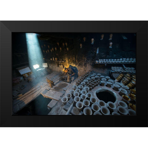 Attic Studio Black Modern Wood Framed Art Print by Mei, C.