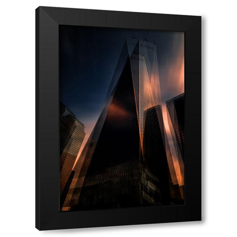 Grattacieli 4 Black Modern Wood Framed Art Print by Della Latta, Massimo