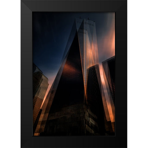 Grattacieli 4 Black Modern Wood Framed Art Print by Della Latta, Massimo