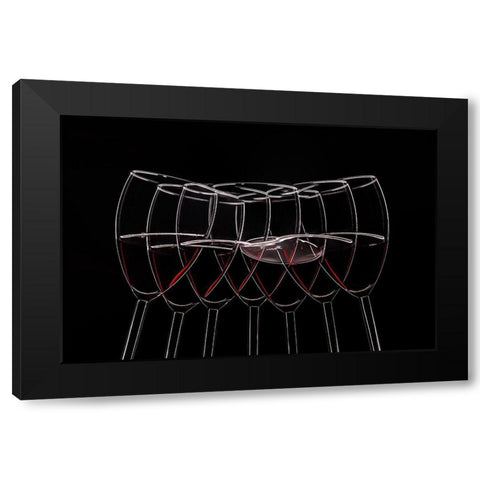 7 Glases Black Modern Wood Framed Art Print with Double Matting by Trebuth, Heinz