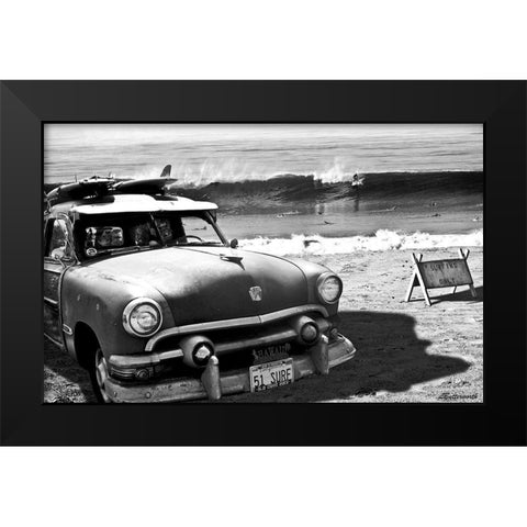 Old Guys Rule Black Modern Wood Framed Art Print by Butterworth, Larry