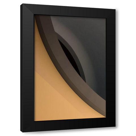 Curved Lines Black Modern Wood Framed Art Print by Pfeiffer, Peter