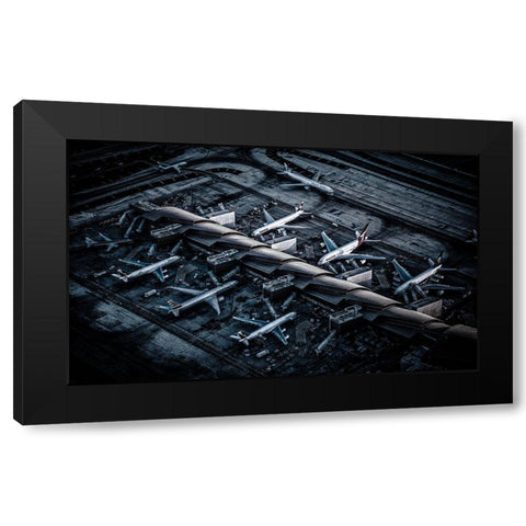 Above Lax Black Modern Wood Framed Art Print with Double Matting by Agazzi, Andreas