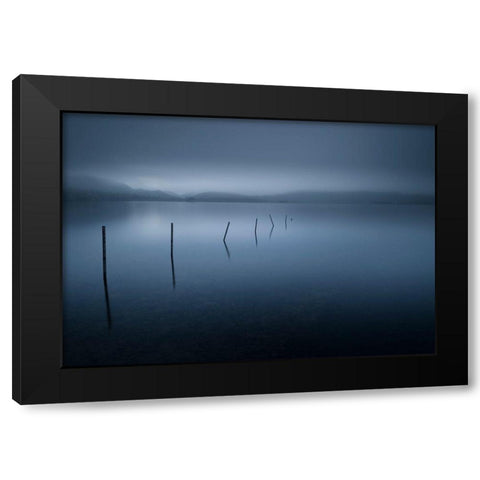 Calm Black Modern Wood Framed Art Print with Double Matting by Ahern, David