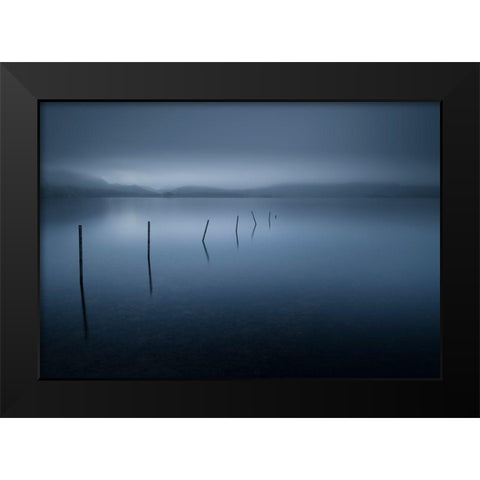 Calm Black Modern Wood Framed Art Print by Ahern, David