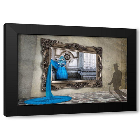 Courting Black Modern Wood Framed Art Print by Doyle, Renee