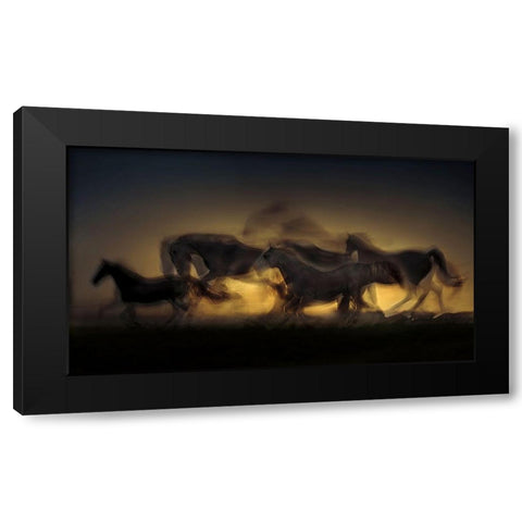 Out Of Hell Black Modern Wood Framed Art Print with Double Matting by Malovrh, Milan