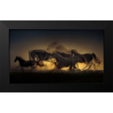 Out Of Hell Black Modern Wood Framed Art Print by Malovrh, Milan