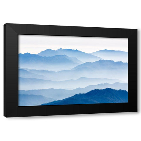 Misty Mountains Black Modern Wood Framed Art Print by Eom, Gwangseop