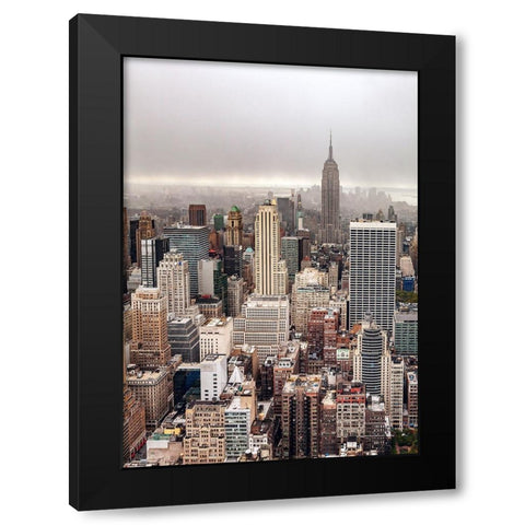 Foggy Day In Manhattan Black Modern Wood Framed Art Print with Double Matting by Soderman, Par