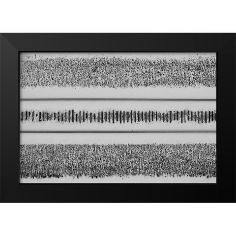 Railroad Black Modern Wood Framed Art Print by Wang, Jian