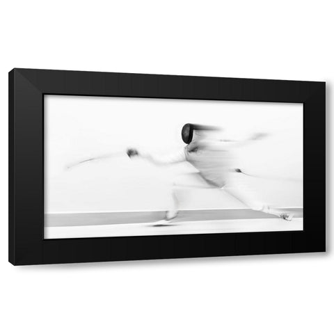 Fencing Black Modern Wood Framed Art Print by Deng, Larry
