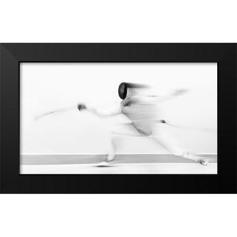 Fencing Black Modern Wood Framed Art Print by Deng, Larry