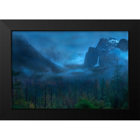 Gloomy Mountain Black Modern Wood Framed Art Print by Zhang, Yan