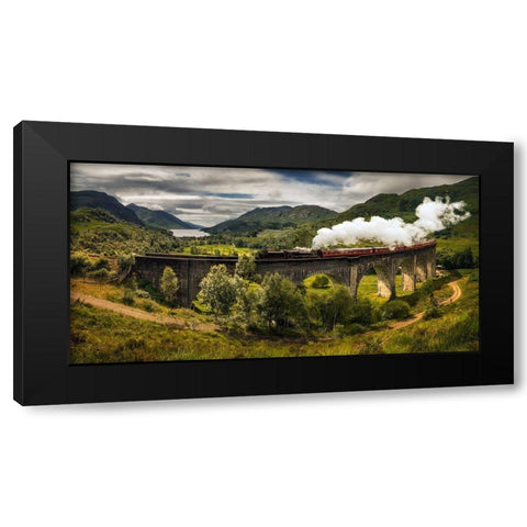 Glenfinnan Bridge Black Modern Wood Framed Art Print by Kruczynski, Wojciech