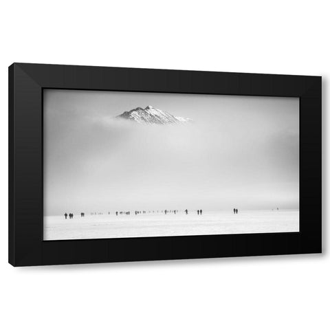 Under The Mountain Black Modern Wood Framed Art Print with Double Matting by Krivec, Ales