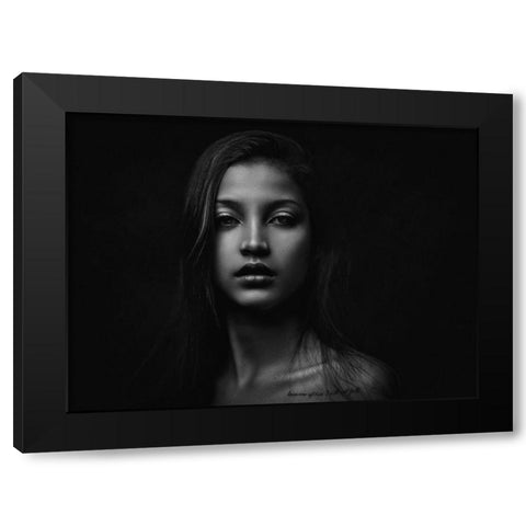 Anna Black Modern Wood Framed Art Print with Double Matting by Rise, Zachar