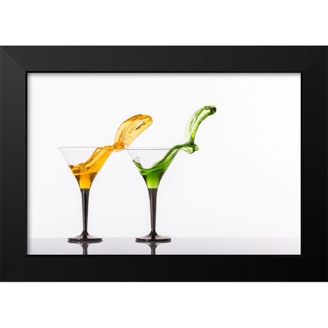 Pas De Deux Black Modern Wood Framed Art Print by Madison