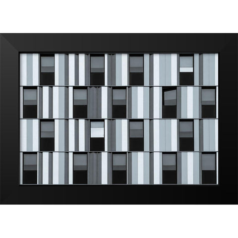 Repetitive Patterns Black Modern Wood Framed Art Print by Vangindertael, Luc