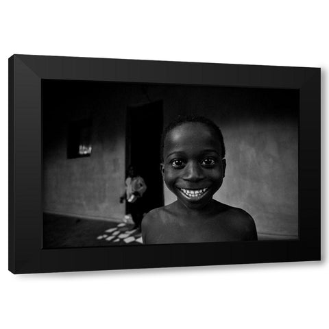 Sorriso Black Modern Wood Framed Art Print by Godinho, Luis