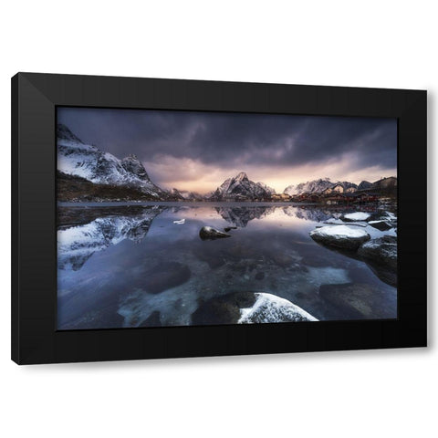 Winter Light Black Modern Wood Framed Art Print by Martin Castan, David