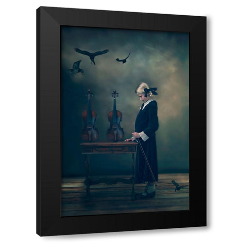 Story Black Modern Wood Framed Art Print by Cwikla, Ewa