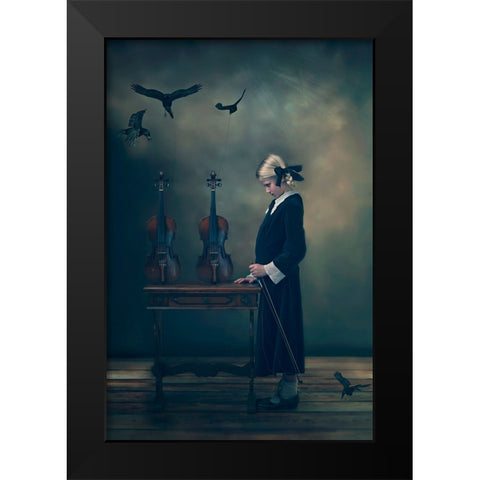 Story Black Modern Wood Framed Art Print by Cwikla, Ewa