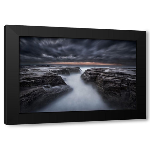 The Darkness Before Dawn Black Modern Wood Framed Art Print by Zhang, Joshua