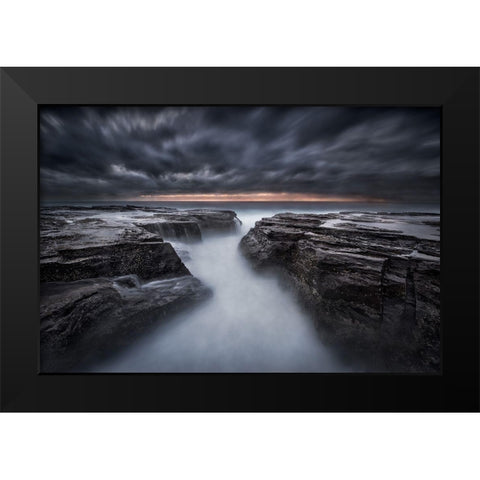 The Darkness Before Dawn Black Modern Wood Framed Art Print by Zhang, Joshua