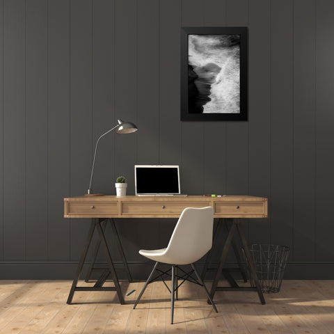 Trying To Surf Black Modern Wood Framed Art Print by Azevedo, Olavo