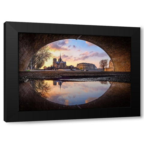 The Eye Black Modern Wood Framed Art Print with Double Matting by Lataste, Charly