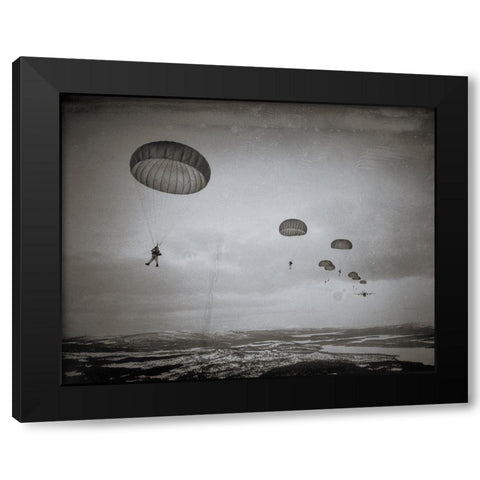Airborne#4 In The Air Black Modern Wood Framed Art Print by Van Hoecke, Martin