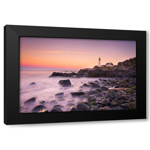 Portland Headlight Black Modern Wood Framed Art Print by Zheng, Michael