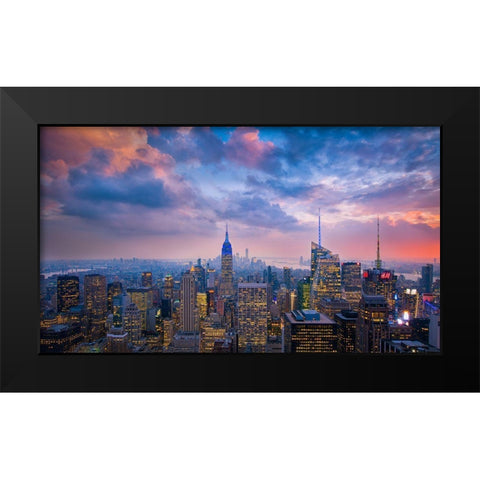 Top Of The Rock Black Modern Wood Framed Art Print by Zheng, Michael