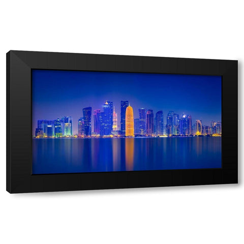 Urban Illusion Black Modern Wood Framed Art Print by Zheng, Michael