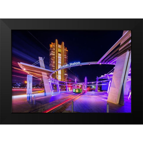 Uptown Dallas Black Modern Wood Framed Art Print by Zheng, Michael