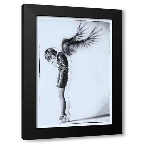 Fallen Angel Black Modern Wood Framed Art Print by Kiyota, Daisuke