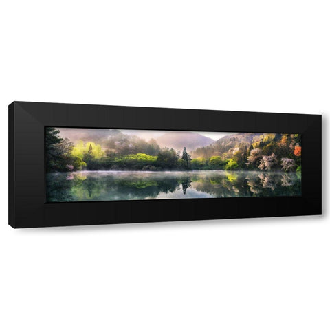 Morning Calm Black Modern Wood Framed Art Print with Double Matting by Seo, Tiger