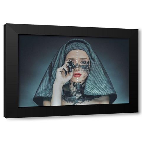 Rabbi Black Modern Wood Framed Art Print with Double Matting by Hamidnezhad, Amin