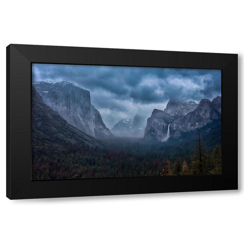 Amidst A Thunderstorm Black Modern Wood Framed Art Print by Zheng, Michael