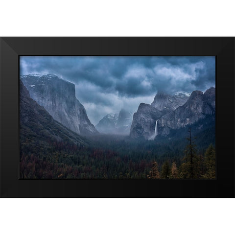 Amidst A Thunderstorm Black Modern Wood Framed Art Print by Zheng, Michael