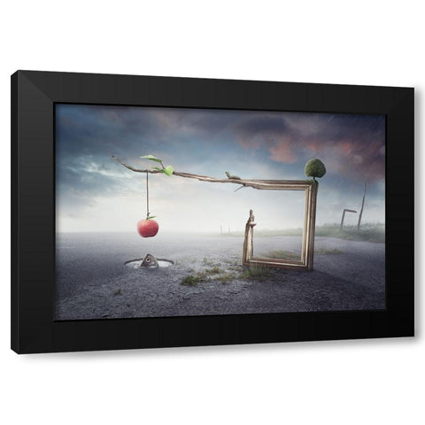 Balance Black Modern Wood Framed Art Print with Double Matting by Cakovsky, Peter