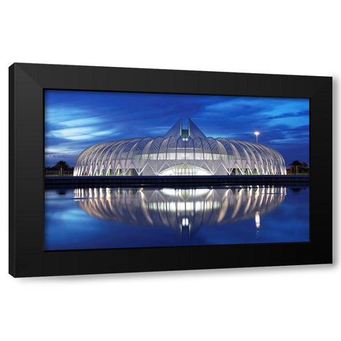 Polytechnic University Of Florida At Night Black Modern Wood Framed Art Print by Fleckenstein, Martin