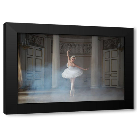 Ballerina Black Modern Wood Framed Art Print by Greenboim, Michal