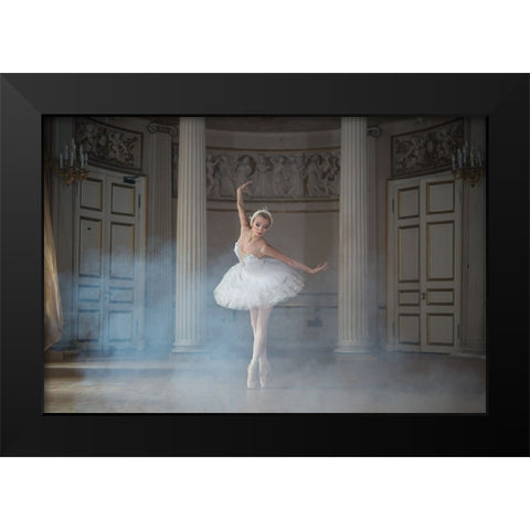 Ballerina Black Modern Wood Framed Art Print by Greenboim, Michal