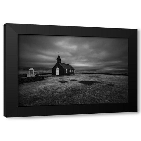 Budir Black Modern Wood Framed Art Print with Double Matting by Ingibergsson, Bragi