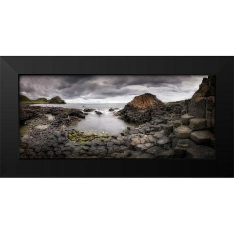 The Giants Causeway Black Modern Wood Framed Art Print by Romero Angueira, Yolanda