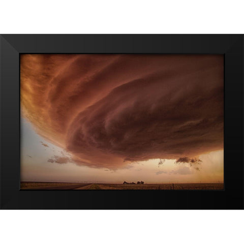 The Pink Storm Black Modern Wood Framed Art Print by Fisher, Alexander