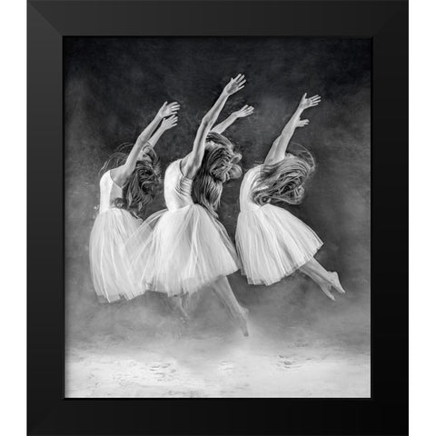 The Three Dancers Black Modern Wood Framed Art Print by Pentony Ma, Pauline